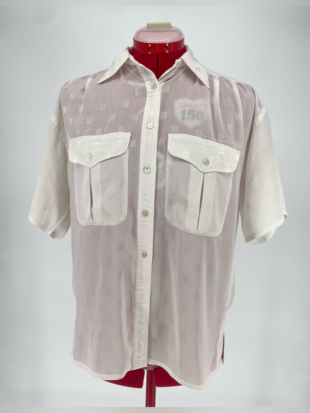 80s 90s Liz Claiborne Petite White Short Sleeve Lightweight Button Down Shirt